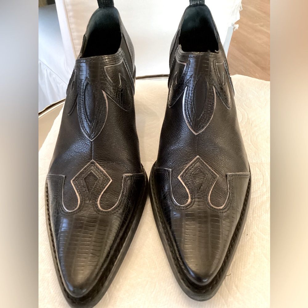 Franco Sarto black leather booties